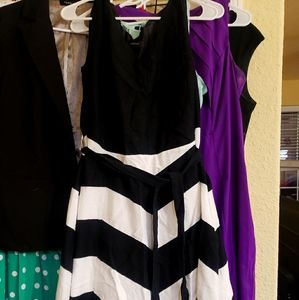 Black and white a line dress